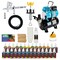 Master Airbrush Cool Runner II Dual Fan Air Storage Tank Compressor System Kit with a G44 Fine Detail Control 0.2mm Tip Airbrush, 24 Color Acrylic Paint Artist Set, Holders, Cleaning Pot, How-To Guide